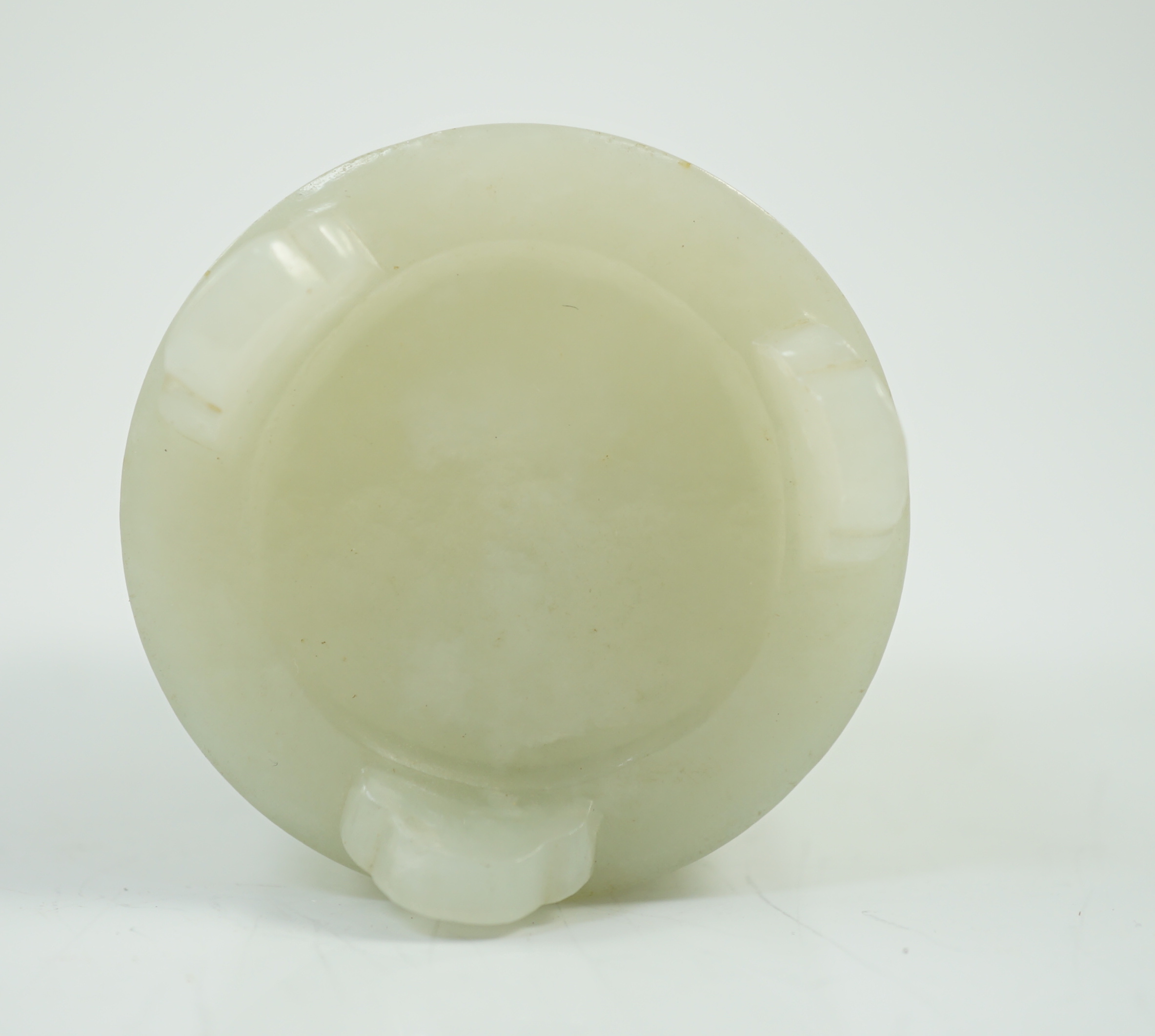 A small Chinese pale celadon jade brushpot, 19th century